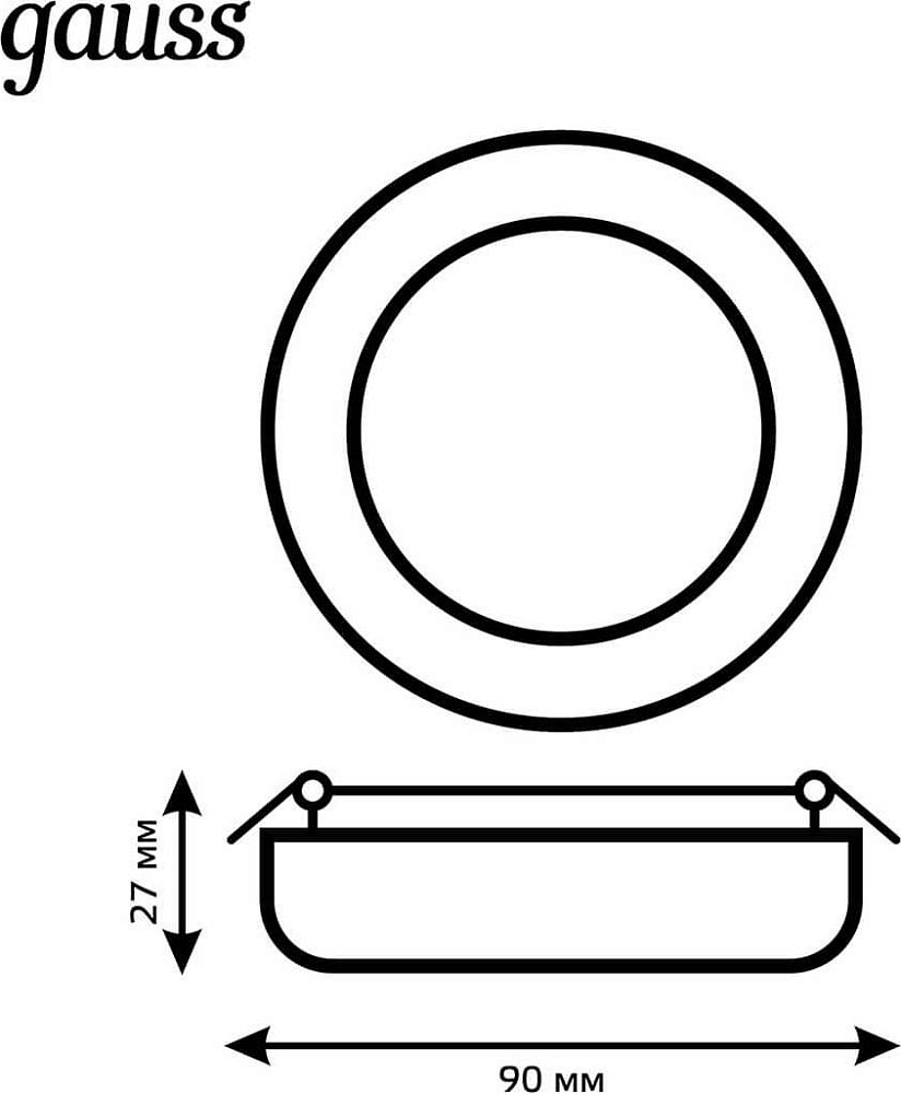 Встраиваемый светодиодный светильник Gauss Frameless круг 967511206