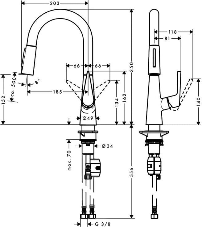 Смеситель для кухни Hansgrohe Talis S 72815800, сталь