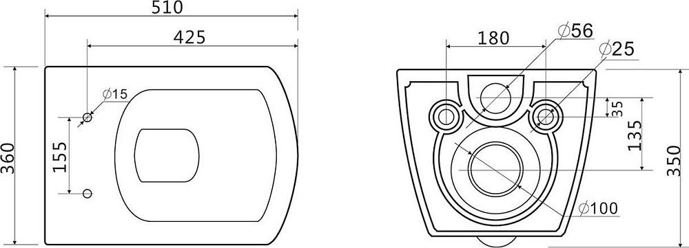 Подвесной унитаз BelBagno Carina BB514CHR безободковый