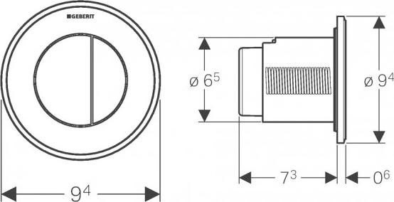 Кнопка смыва Geberit Type 10 116.055.KN.1, хром