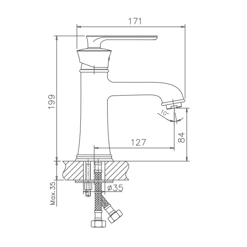 Смеситель для раковины Haiba HB10181-5 золото