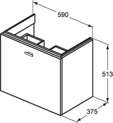 Тумба для комплекта 60 см Ideal Standard Connect Space C6743WG глянцевый белый