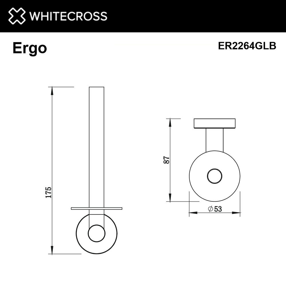 Держатель запасного рулона туалетной бумаги Whitecross Ergo ER2264GLB золото брашированное