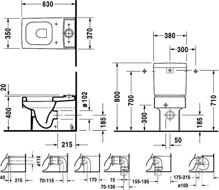 Напольный унитаз Duravit Vero 2116090000 с бачком 0909100005