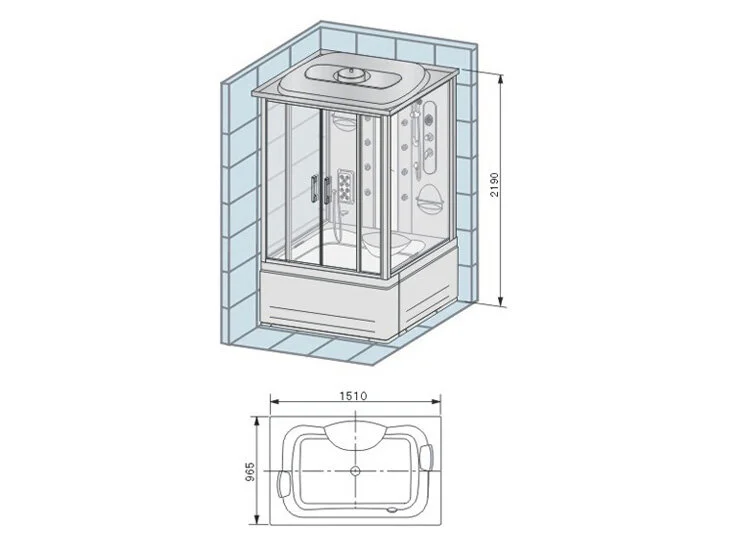 Душевой бокс Appollo TS TS-150W