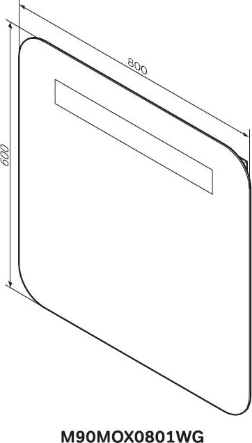 Зеркало Am.Pm Gem M90MOX0801WG 80 см с подсеткой
