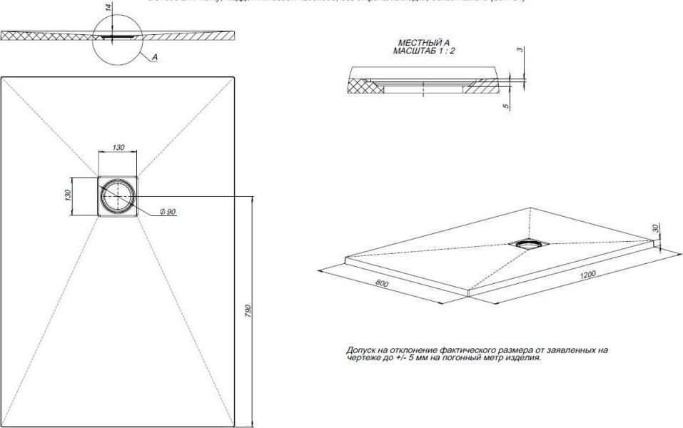 Душевой поддон Allen Brau Priority 120x80 8.31006-AM, антрацит