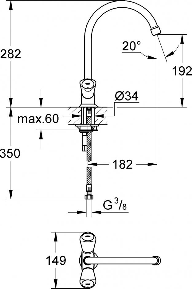 Смеситель Grohe Costa L 31819001 для кухонной мойки