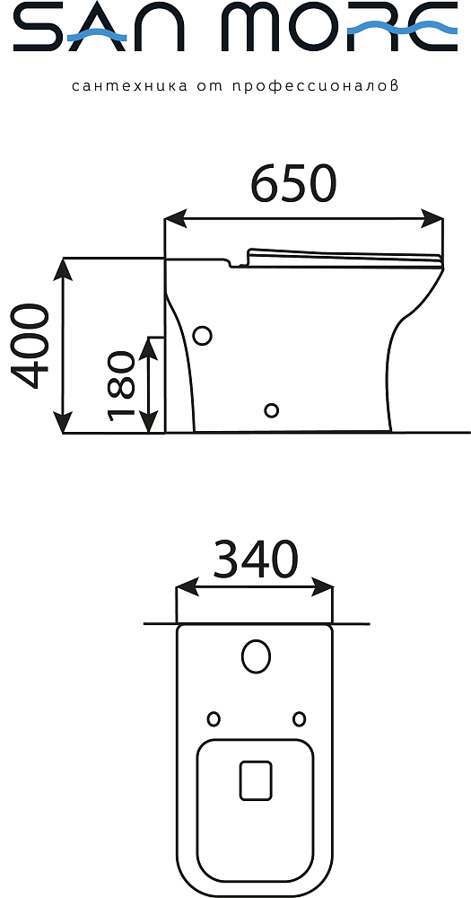 Унитаз напольный San More Ispirare SMT971908/SMT971904 с сиденьем микролифт, белый