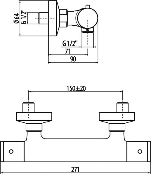 Термостат Gattoni Termostatici TS225C0 для душа