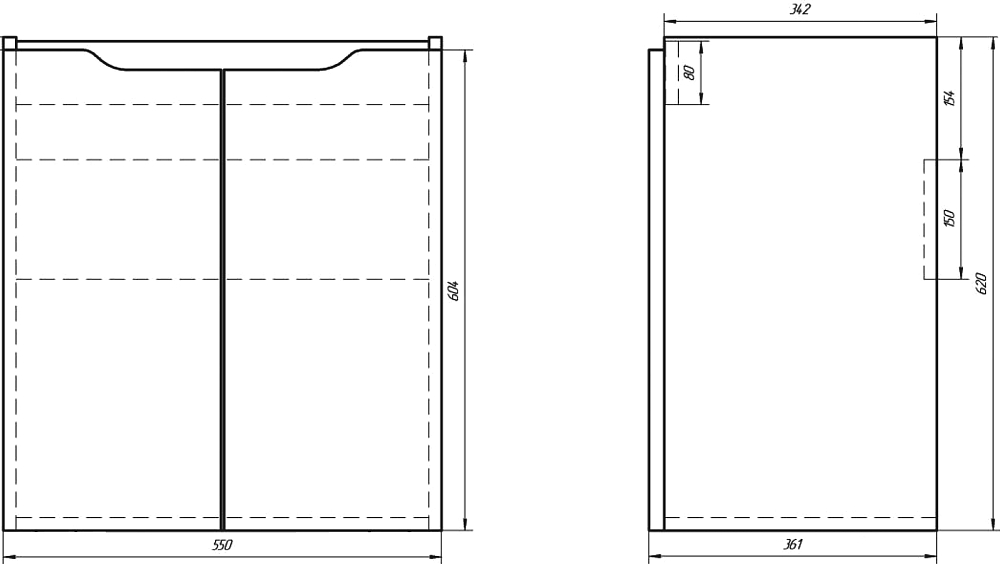 Тумба с раковиной Dreja.eco Mini 60