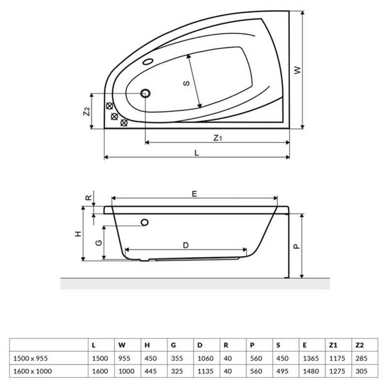 Акриловая ванна Excellent Aquaria Comfort WAEX.AQL15WH белый