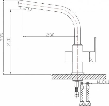 Смеситель Zorg Sanitary ZR 311 YF-чёрнЫЙ МЕТАЛЛ для кухонной мойки