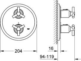 Термостат Grohe Atrio Ypsilon 19395000 для ванны с душем