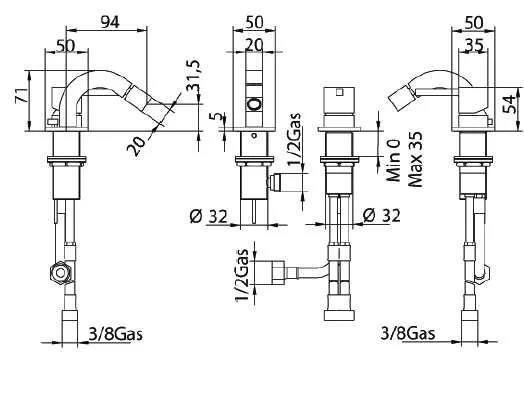 Смеситель для биде Bandini Ice Cube 752720PN01 хром