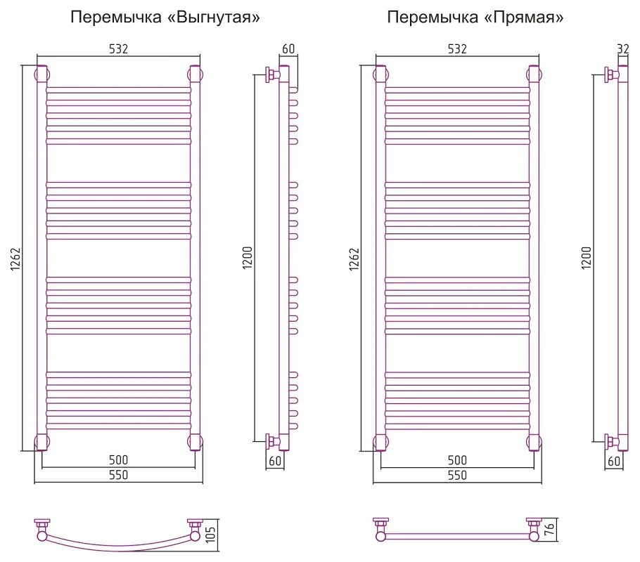 Полотенцесушитель водяной Сунержа Богема+ 00-0221-1250 хром