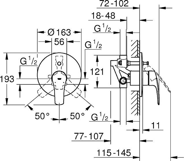 Смеситель для душа Grohe Eurosmart 33305003, хром