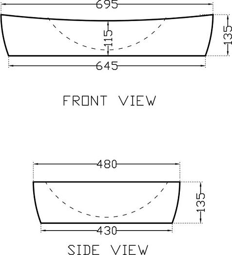 Раковина накладная Artize Tailwater TWS-WHT-75931