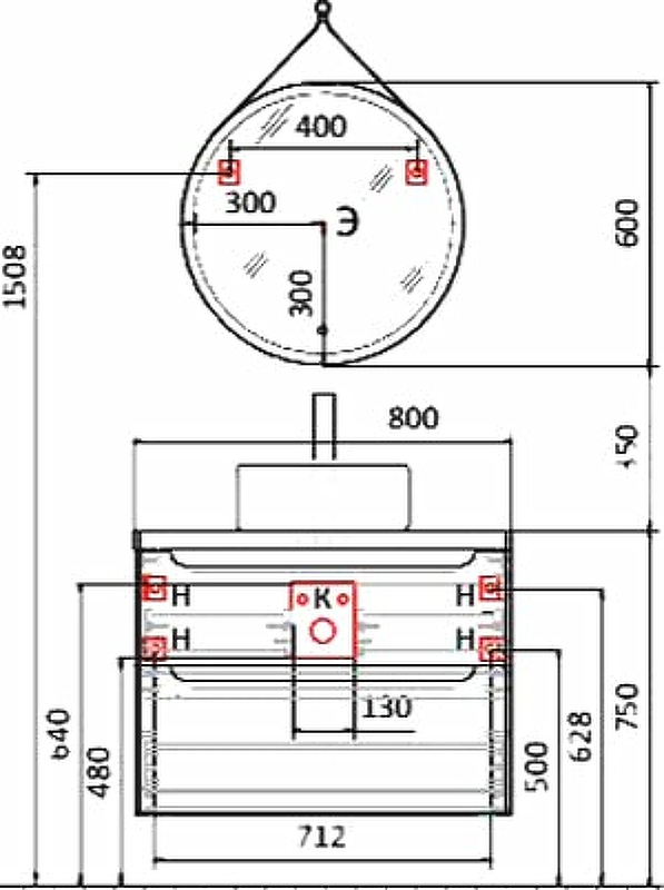 Зеркало Jorno Wood 60 Wood.02.60/ТК с подсветкой с бесконтактным выключателем