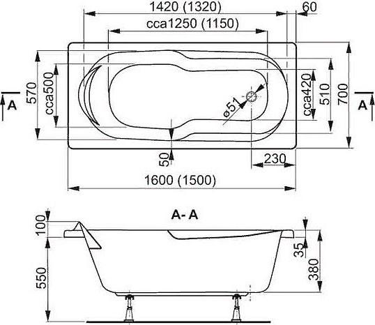 Акриловая ванна Vagnerplast Nymfa 150х70 VPBA157NYM2E-04