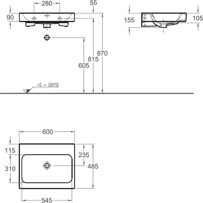 Раковина 60 см Geberit iCon 124063000, белый