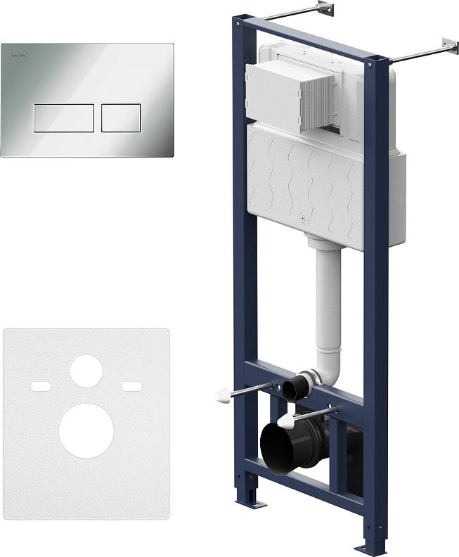 Инсталляция для подвесного унитаза AM.PM Pro I012704.7051 с кнопкой смыва хром