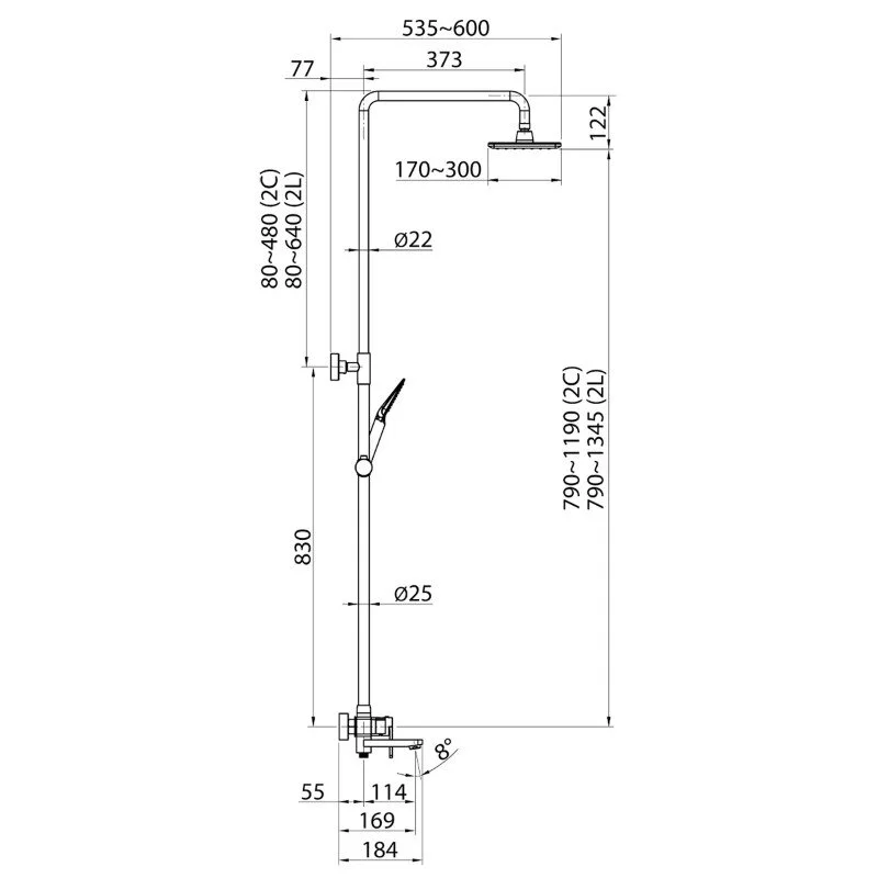 Душевая система Elghansa Shower Systems 2332269-2C (Set-17) хром