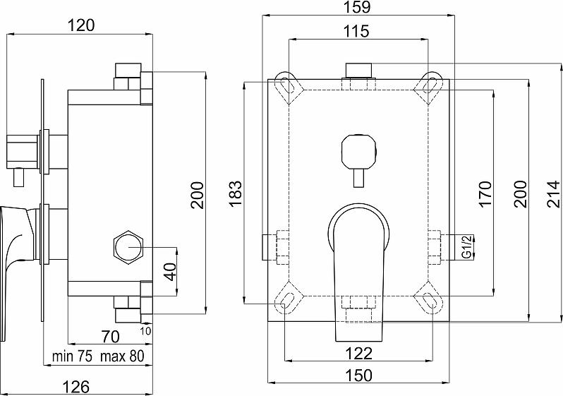 Смеситель для душа Ferro Algeo Square BAQ7P2BOX, хром