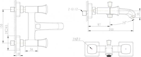 Смеситель Bravat Whirlpool F678112C-01 для ванны