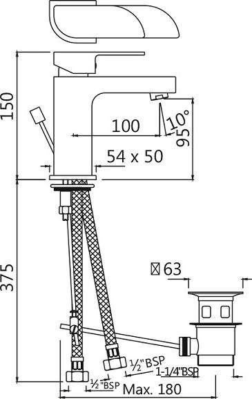 Смеситель для раковины Jaquar Alive ALI-CHR-85051B, хром