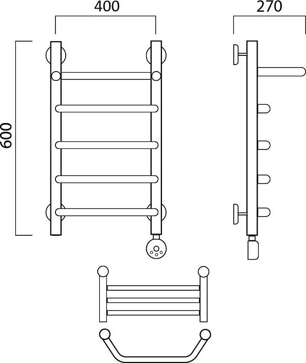 Полотенцесушитель электрический Aquanerzh Трапеция 07-03A6040_R с полкой