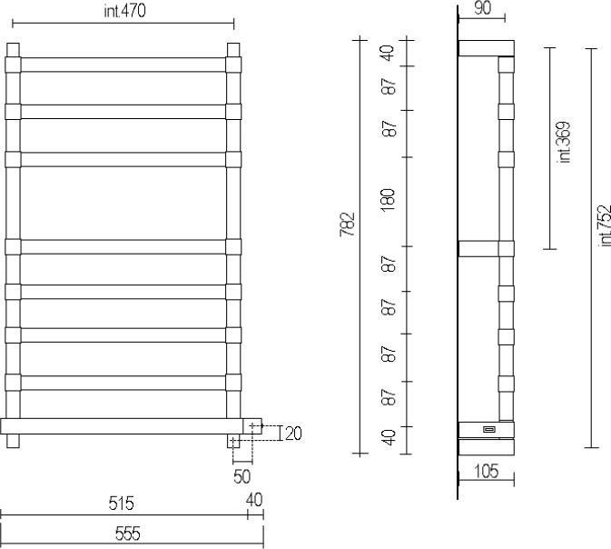 Полотенцесушитель электрический Margaroli Panorama 864-8 Box 8644708GONB, золото