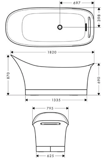 Ванна из искуственного камня Axor Urquiola 11440000 белый