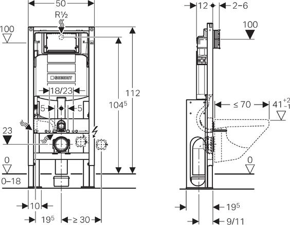 Система инсталляции для унитазов Geberit Duofix UP320 111.380.00.5