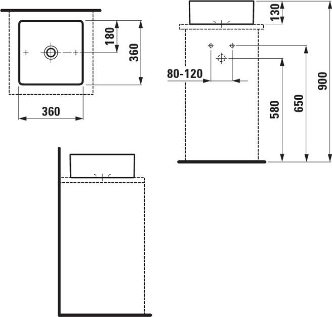 Раковина-чаша Laufen Living Square 8.1143.3.000.112.1 36 см