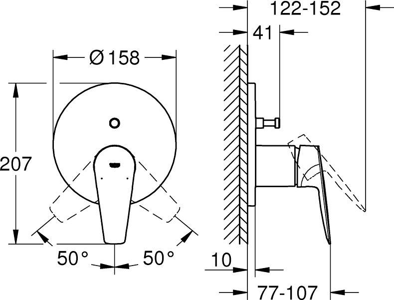 Смеситель для ванны с душем Grohe BauEdge 24162001, хром