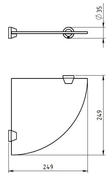 Полка Novaservis Novatorre 3 6335.0 хром