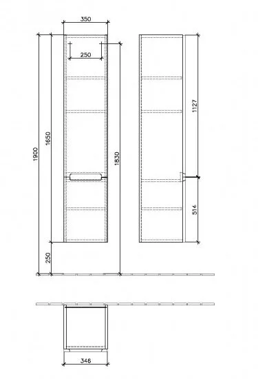 Шкаф-пенал Villeroy & Boch Subway 2.0 A71000FP белый