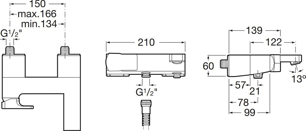 Смеситель для ванны Roca L90 5A0201C00