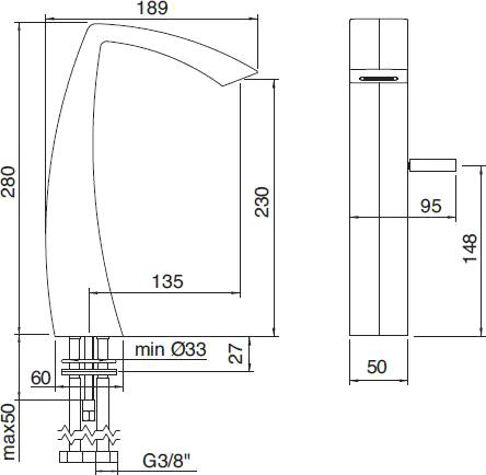 Смеситель Treemme Arche 2418.CC для раковины