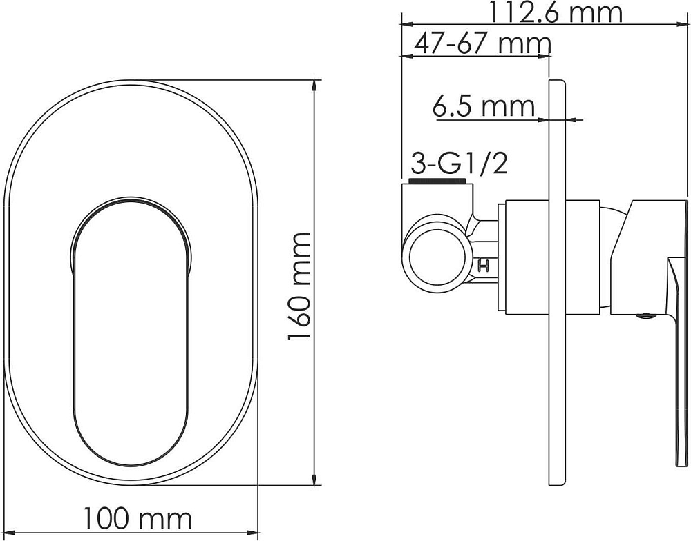 Смеситель для душа WasserKRAFT Mindel 8551, белый