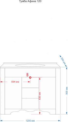 Тумба под раковину Misty Афина Л-Афи01120-0333Я 120 см