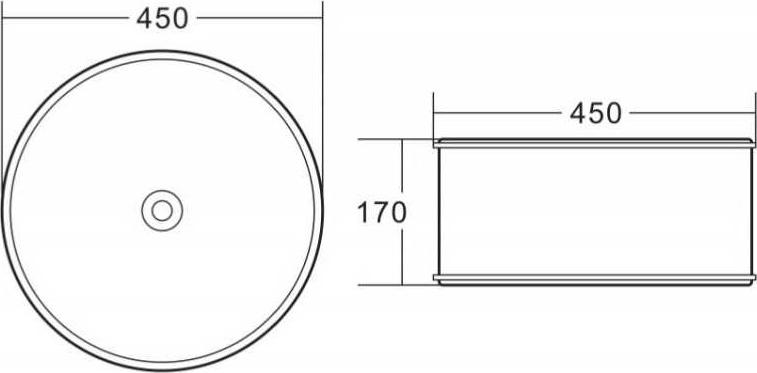 Раковина накладная 45 см Belbagno BB1383