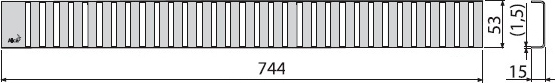 Решётка AlcaPlast Line 750M матовая