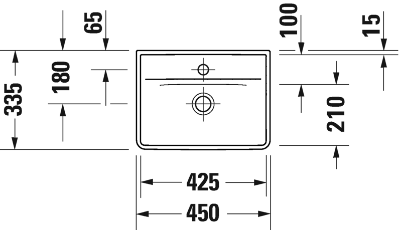 Раковина 45 см Duravit D-Neo 0738450041, белый