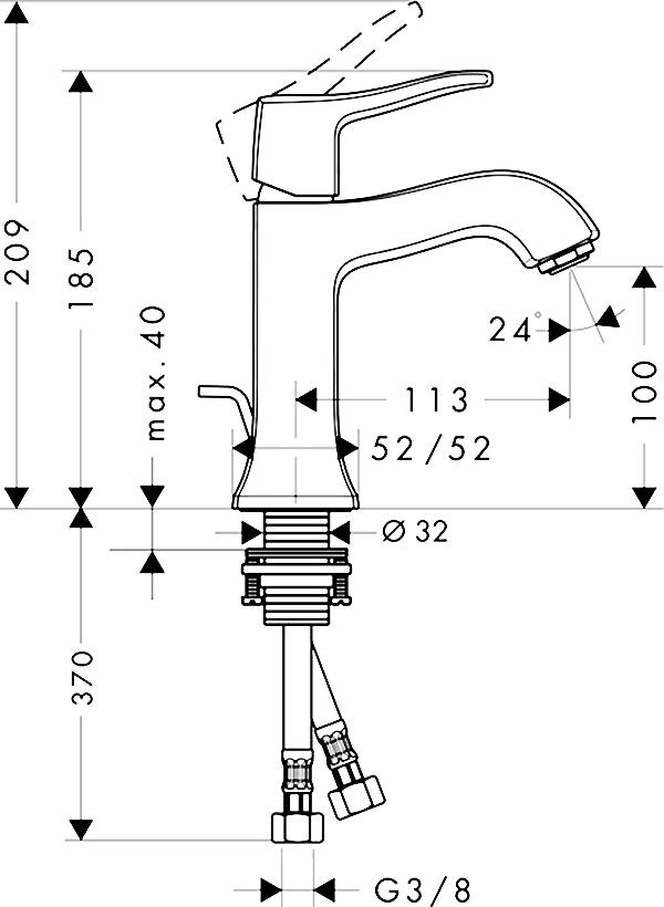 Смеситель Hansgrohe Metris Classic 31075000 для раковины