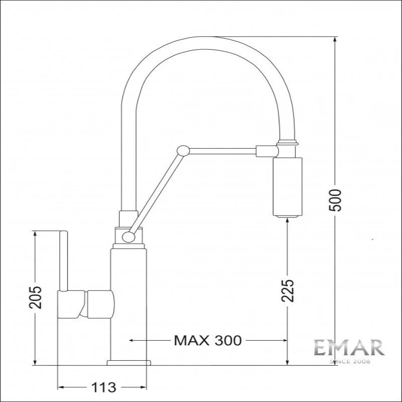 Смеситель для кухни Emar Best ЕСВ 7012 Black черный