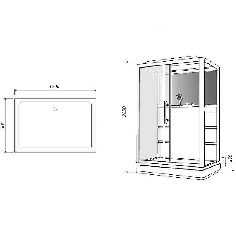 Душевая кабина Grossman 120x90 GR127L, белая