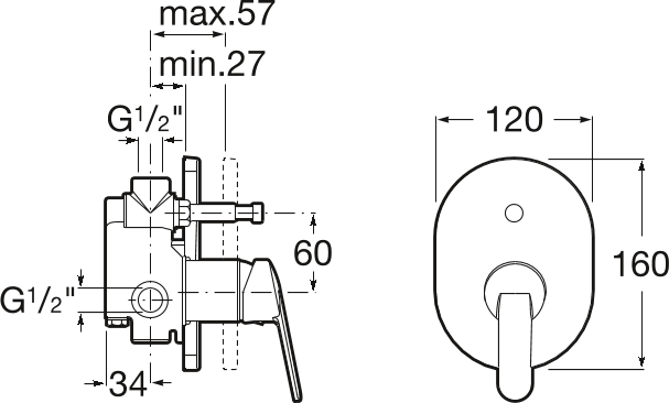 Смеситель для ванны Roca Victoria 5A0625C00