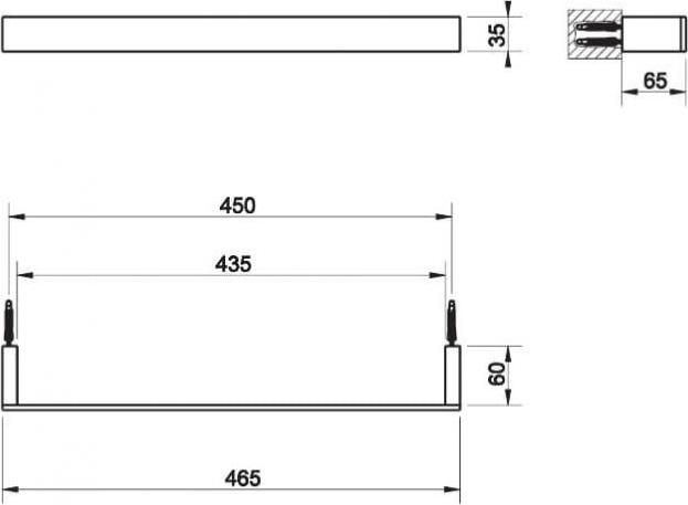 Полотенцедержатель 45 см Gessi Rettangolo 20900#031, хром